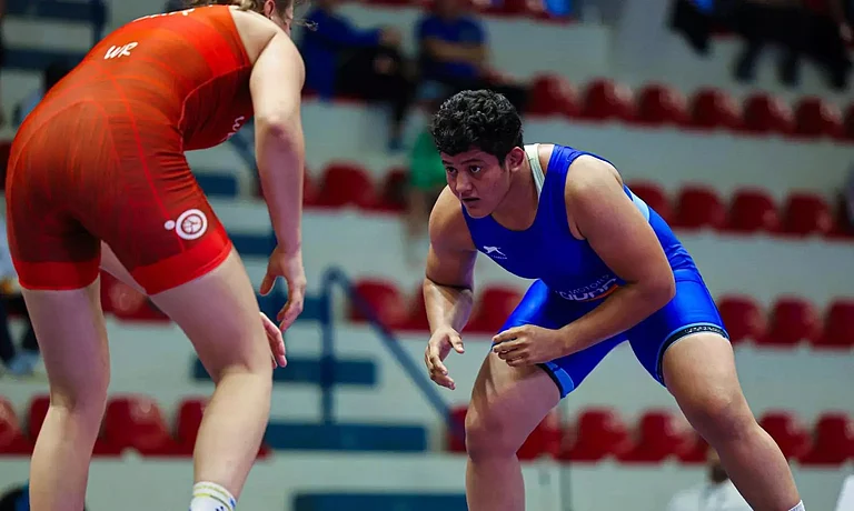 Indian wrestler Reetika Hooda at Paris Olympics 2024. - X | SAI Media